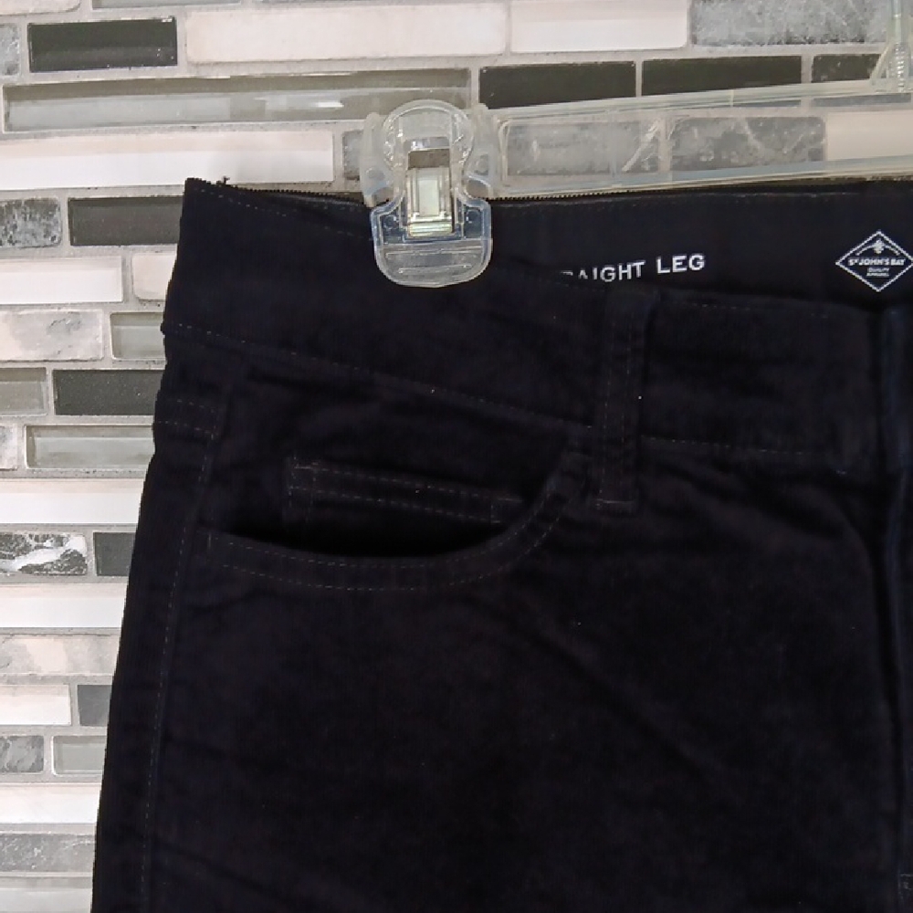 St. John's Bay Womens 10 Mid Rise Black Corduroy Slim Straight Pants Academia - Picture 5 of 13